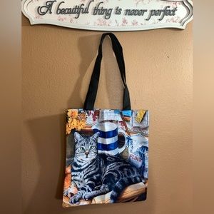 Gray Tabby Cat Canvas Bag
